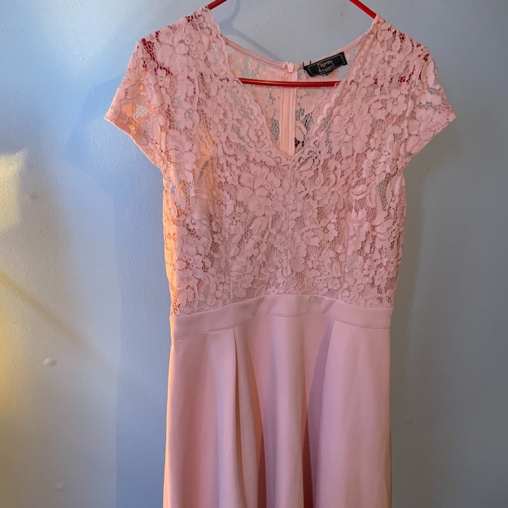 MissMay Rosy Pink Bridesmaid Cocktail Fit & Flare Lace Dress - Brand NWT Size L